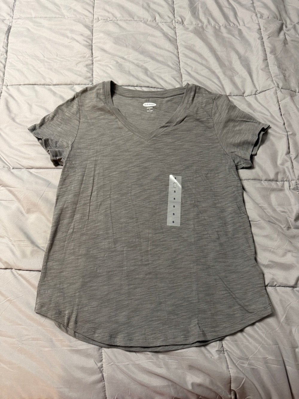 Old Navy Gray V-Neck Short Sleeve Tee